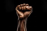 A hand with a clenched fist is held up in a fist, juneteenth celebration, black History month concept , Generative Ai 