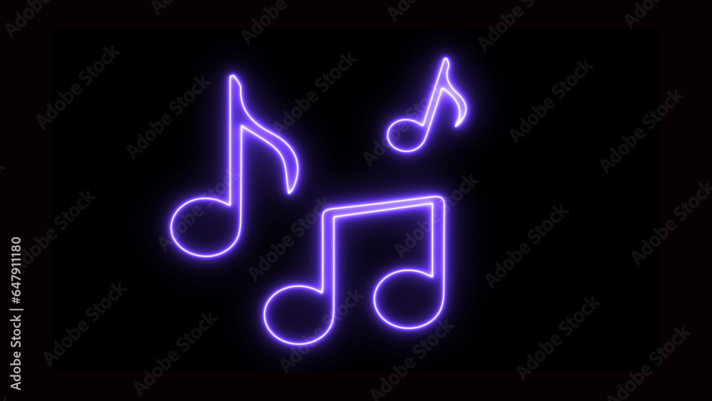 blue violet color neon light audio icon. Vibrant colored sound ...