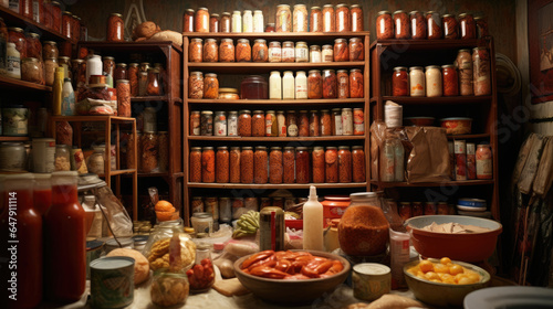 Canvas-taulu Shelves of canning jars