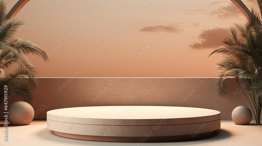 Obraz premium modern podium design for product display or product stand with cinematic background and lighting