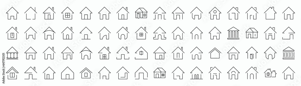 Set of house line icons - Stock Vector.