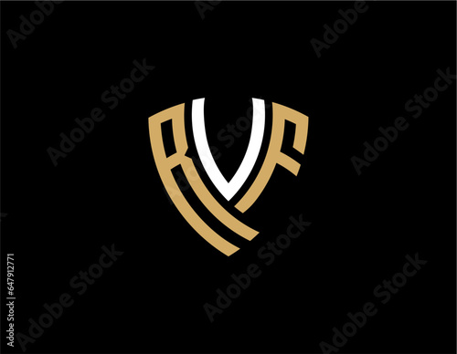 RVF creative letter shield logo design vector icon illustration photo