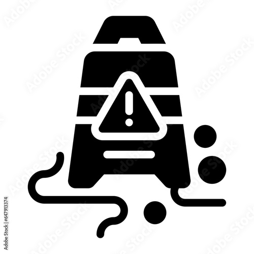 wet floor sign Solid icon