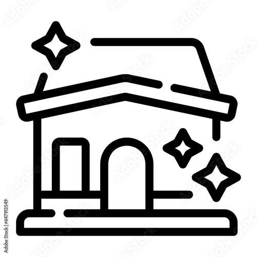 house cleaning Line Icon
