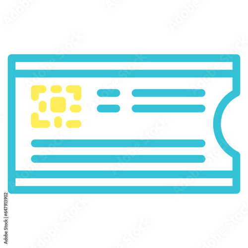  ticket, Admission, platform, transportation, tickets, train Icon, Line color style icon vector illustration, Suitable for website, mobile app, print, presentation, infographic and any other project.