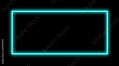 Blue Neon screen looping animated on black background