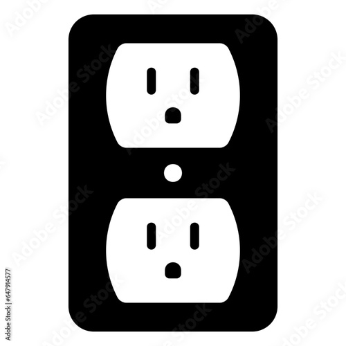 Electricity power socket icon