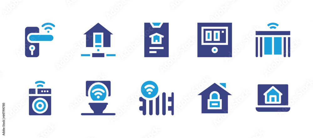 Vecteur Stock Smart house icon set. Duotone color. Vector illustration ...