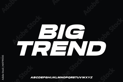 Modern trendy bold sans serif alphabet display font vector for poster headline design
