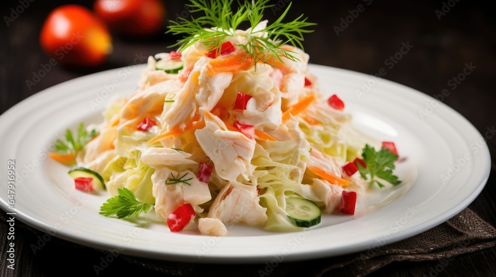 salad with shrimps and vegetables