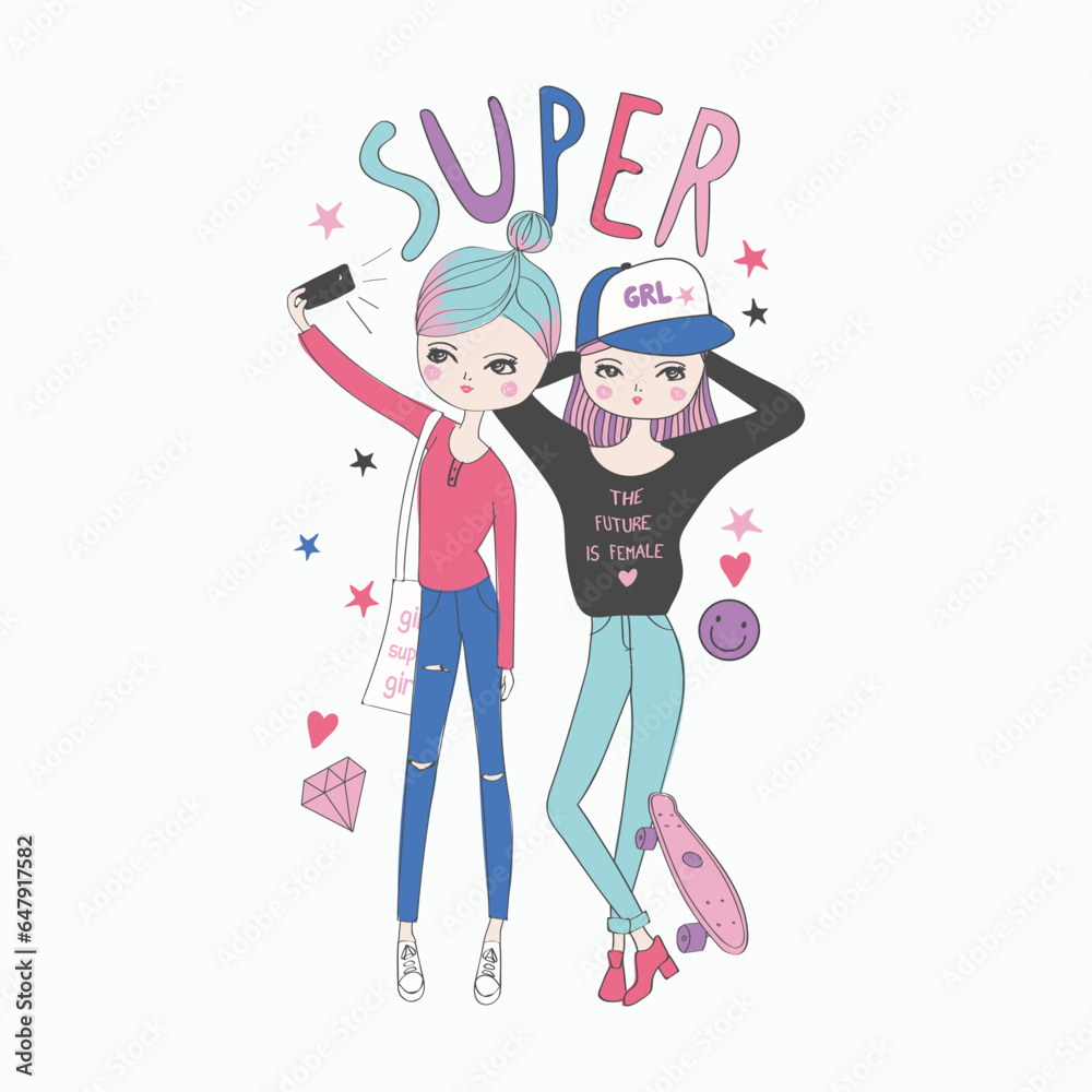 free Vector cute beautiful fashionable girl free Vector cute beautiful fashionable girl