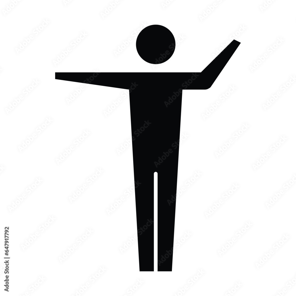 Man icon open arms vector male person with raised hands symbol in a