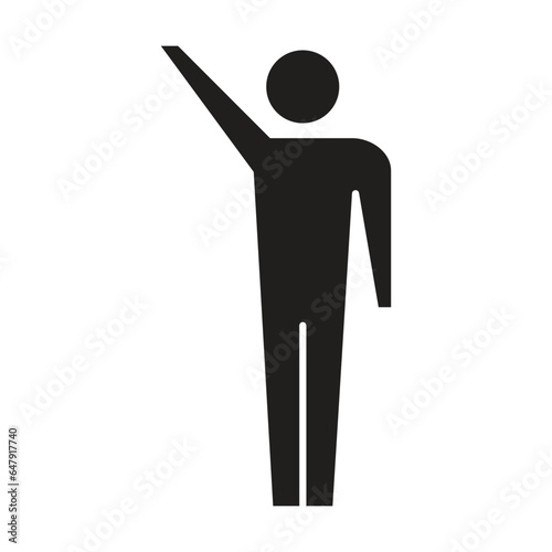 Man icon open arms vector male person with raised hands symbol in a glyph pictogram illustration