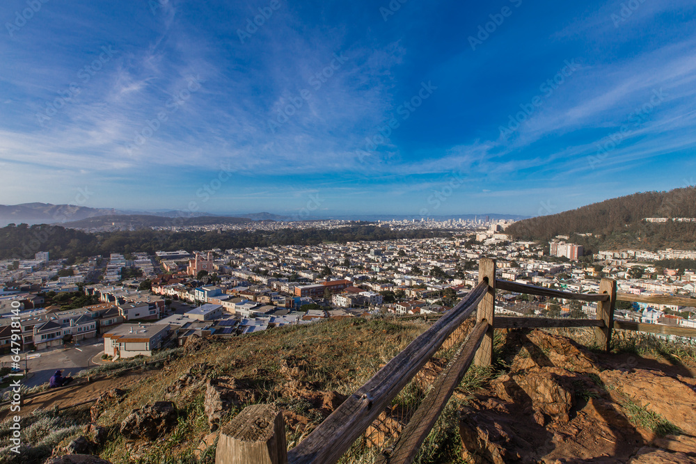 Panoramic view of the city of San Francisco in CA