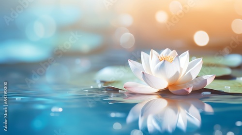 Close up of lotus on water photo