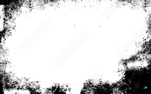 Vector grunge black frame border. illustration