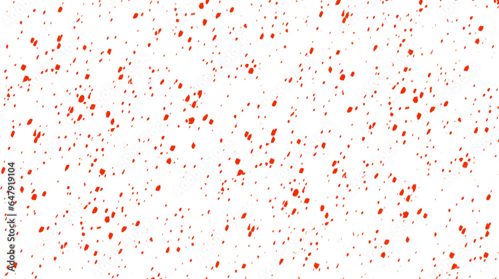 Red dots. Spots, specks, grains, confetti, snow, stars with transparent background. Red color grainy pattern texture.
