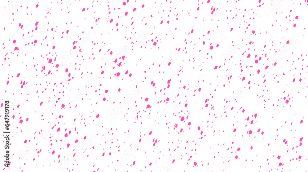 Pink dots. Spots, specks, grains, confetti, snow, stars with transparent background. Pink color grainy pattern texture.