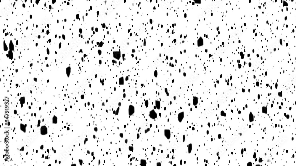 Black dots. Spots, specks, grains, confetti, snow, stars with transparent background. Black color grainy pattern texture.