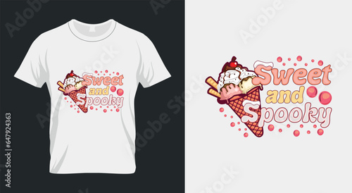 Sweet and spooky Halloween Spooky Vibes SVG T-Shirt Design