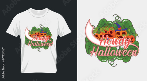 Howdy Halloween Spooky Vibes SVG T-Shirt Design