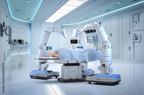 Robotic assisted surgery with mock up model in operating room