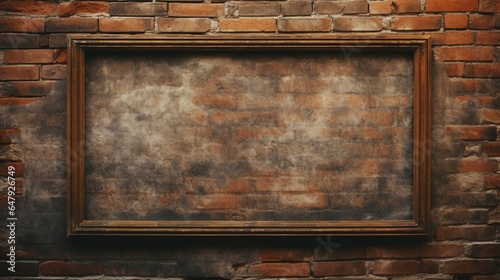 Craft a mesmerizing HD image of an ornate blank frame on a beautifully aged brick wall. © PNG Transparent 