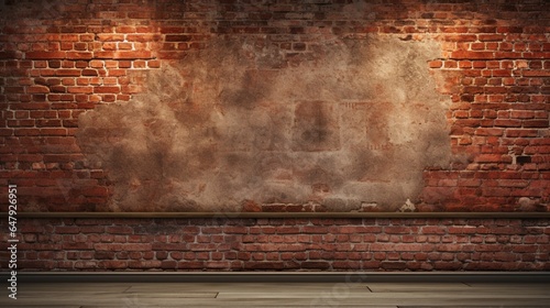 Craft an HD masterpiece showcasing an ornate blank frame against a classic brick wall.