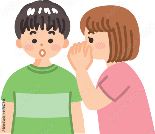 内緒話をする子供たち