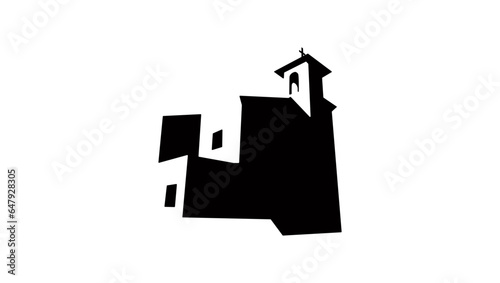 Italian small church silhouette