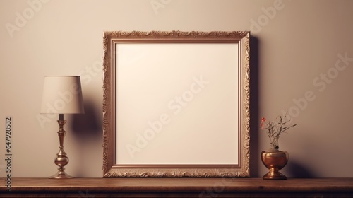 Generate a captivating HD ing of a blank frame mockup, exuding classic elegance. photo
