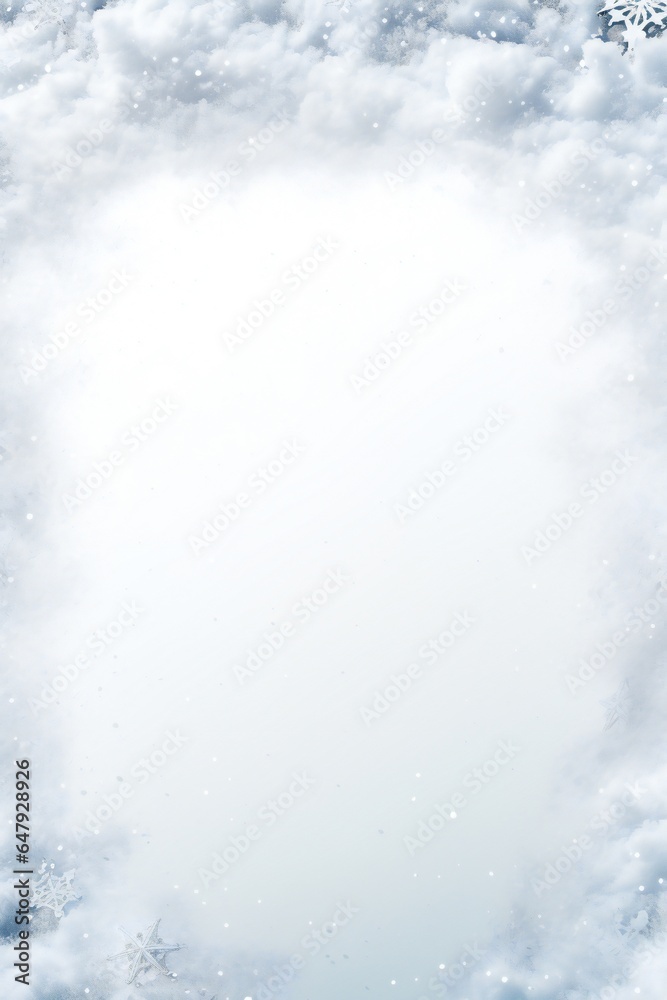 Christmas empty winter nature snow border Generative AI Christmas empty winter nature snow border Generative AI