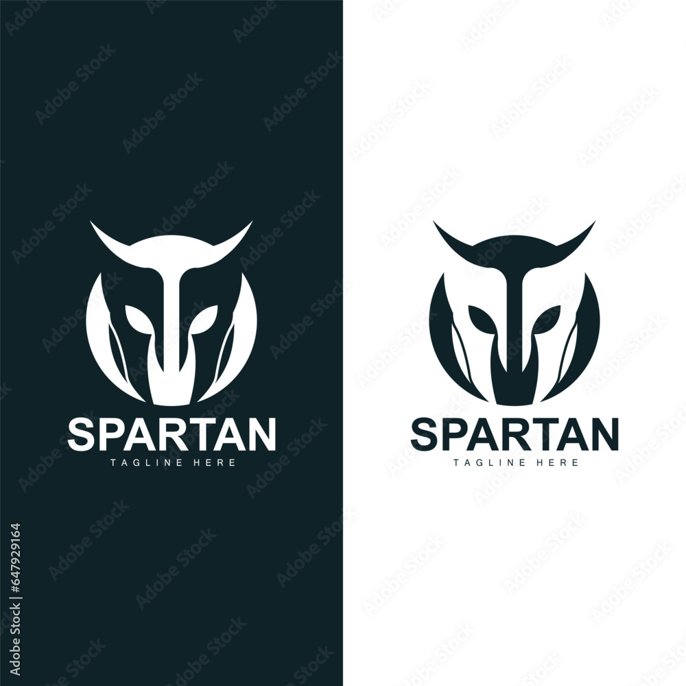 Obraz premium Spartan Warrior Logo Simple Illustration Silhouette Vector Design