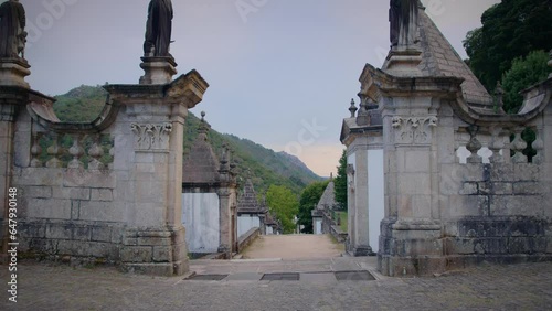 sanctuary of nossa senhora da peneda in geres national park stairway leading to the exit photo