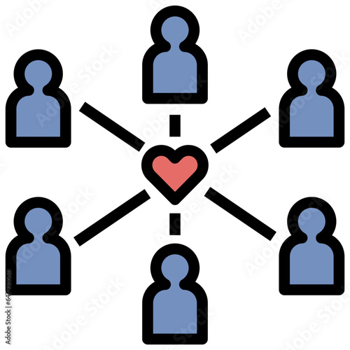 friendship filled outline style icon
