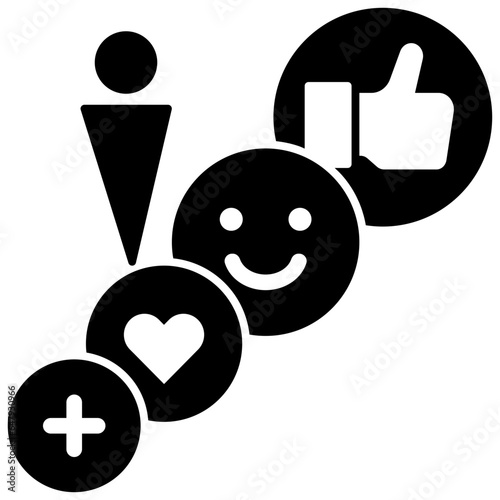 emotions glyph style icon