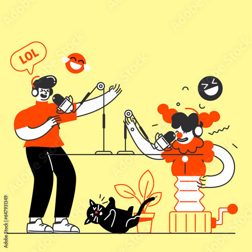 Podcast Comedy Illustration