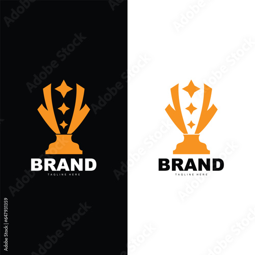 Trophy Logo Illustration Award Winner Template Vector Design
