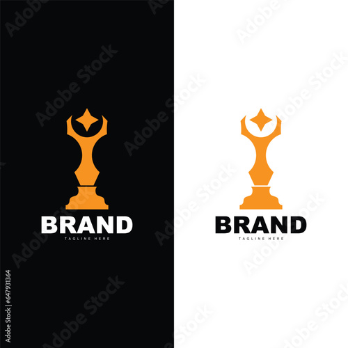 Trophy Logo Illustration Award Winner Template Vector Design