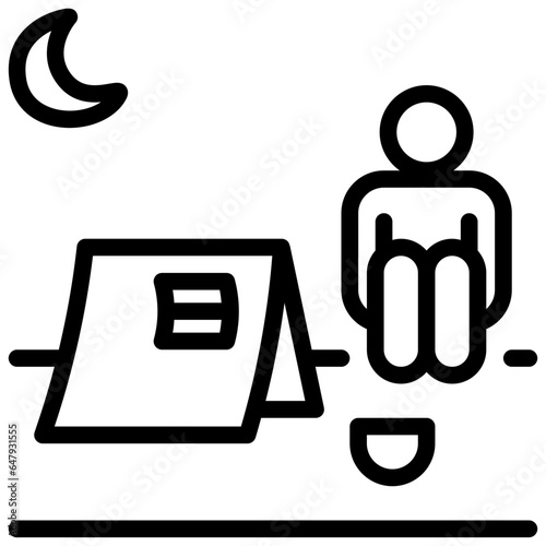 beggar outline style icon