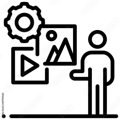 content creator outline style icon