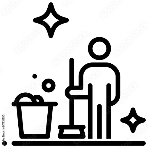 maid outline style icon