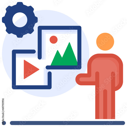 content creator flat style icon