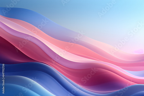 Abstract Blue and Pink Wave Gradient Background, Curve Motion Concept. Generative AI