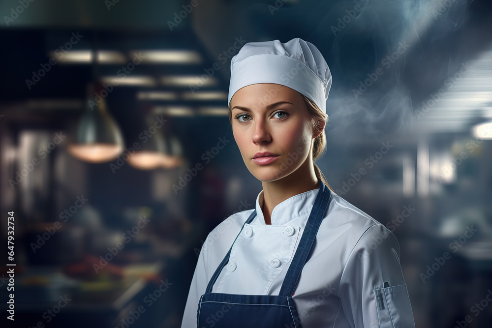 Portrait of beautiful female Chef Portrait of beautiful female Chef