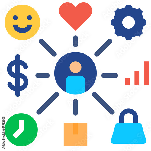 statistic flat style icon
