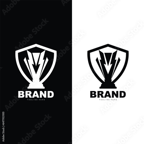 Trophy Logo Illustration Award Winner Template Vector Design