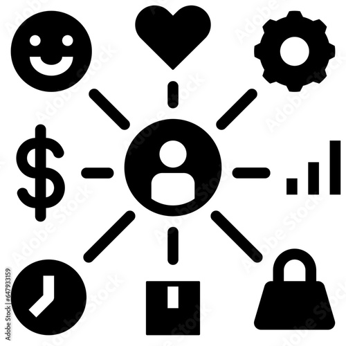 statistic glyph style icon