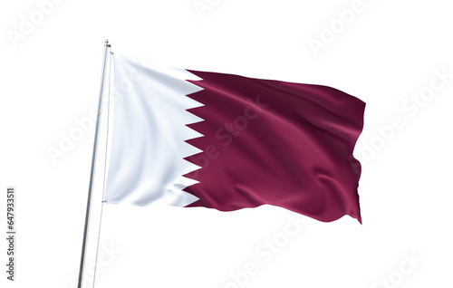 Flag of Qatar on transparent background, PNG file
