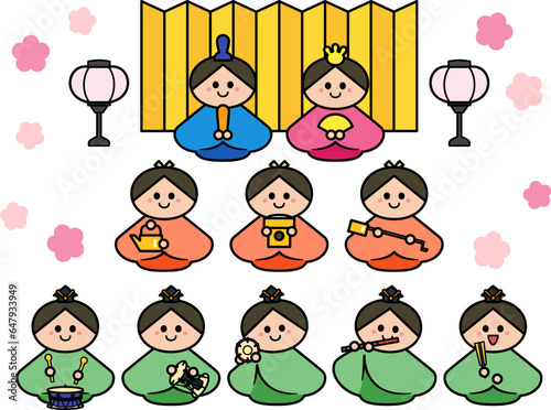 ひなまつり　雛人形：十人飾り.